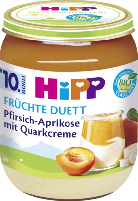 HiPP BIO Syr s broskyňami, banánmi a marhuľami