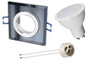 SET ČIERNE SKLENENÉ TVAROVKY + LED ŽIAROVKA GU10 10W