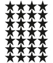 Samolepky na stenu BLACK STARS 5cm 56 ks