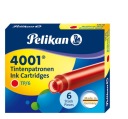 PELIKAN NÁPLŇKY S KRÁTKYMI PERÁMI 6 KS. ČERVENÁ