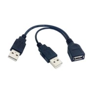 Y OTG HOST USB KÁBEL - 2x USB napájací zdroj 20cm