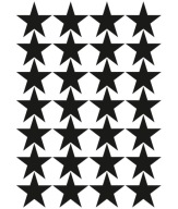 Samolepky na stenu BLACK STARS 5cm 56 ks