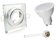 SET: sklenená objímka, strojček + GU10 10W LED žiarovka