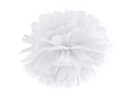Ozdoba brmbolce z hodvábneho papiera 35cm BIELA