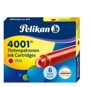 PELIKAN NÁPLŇKY S KRÁTKYMI PERÁMI 6 KS. ČERVENÁ