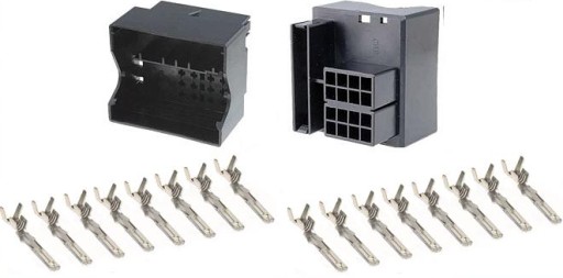 FAKRA SET QUADLOCK ZÁSUVKA + 16 KOLÍKOVÉ KONCOVKY