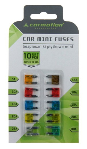 MINI PLATŇOVÉ POISTKY 10 KS 5A-30A