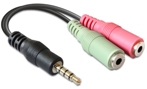 Adaptér MiniJack 4PIN M - 2x Mini Jack F DeLock