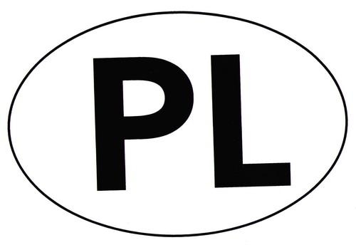 INFORMAČNÁ NÁLEPKA IDENTIFIKÁCIA KRAJINY POĽSKO PL