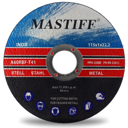 KOVOVÉ REZNÉ KOTOUČE inox 115 x 1,0 x 22,2 MASTIFF
