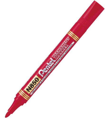 Permanentný popisovač PENTEL N850, okrúhly hrot, ČERVENÝ