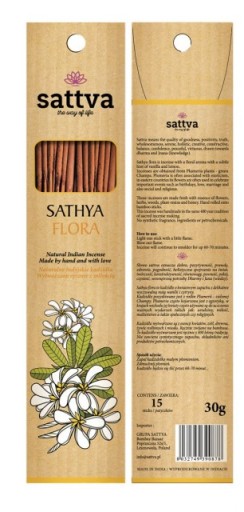 SATTVA SATHYA Flora vonné tyčinky - kvetinové (15 ks)