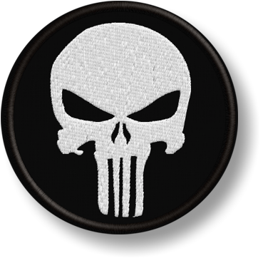 PUNISHER Thermo Embroidered Patch APLIKÁCIA 110mm