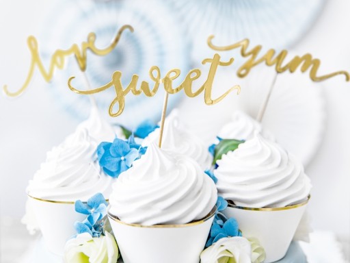 PIKERY zlatá dekorácia LOVE na Valentína