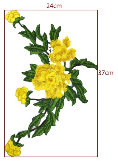 Veľký Rose EFFECT 3D nášivka vyšívaný kvet 37cm