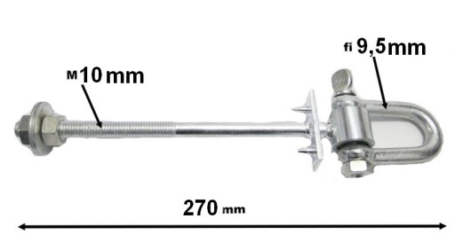 HÁČKOVÁ MONTÁŽ HÝDANIA S SHAKELOM M10x270 + KOĽBY