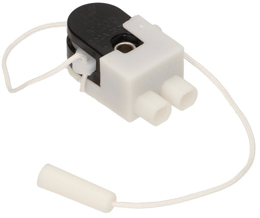 SPÍNAČ, ŤAHANÝ SPÍNAČ, BIELY PRE VENTILÁTOROVÉ LAMPY 3A