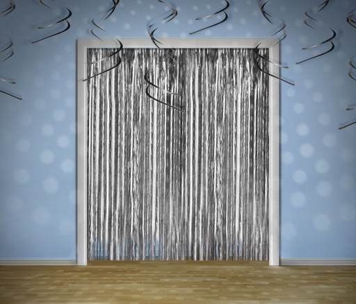 STRIEBORNÝ metalizovaný záves 90x250cm záves