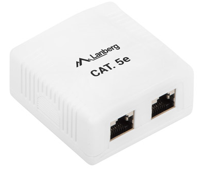 Lanberg nástenná zásuvka 2x RJ-45 Kat. 5E FTP