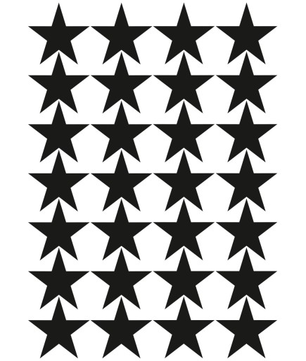 Samolepky na stenu BLACK STARS 5cm 56 ks