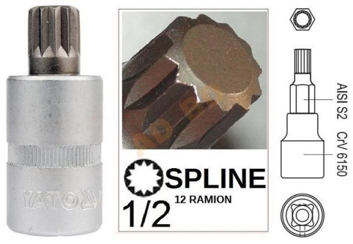 SPLINE M10 L-kľúč 50 mm YATO YT-04343