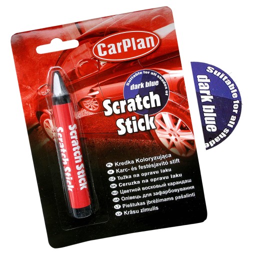 Crayon Marker na škrabance na tmavomodrý lak