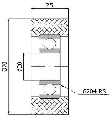 VALCE VALCE fi 70mm TLAKOVÉ VALCE šírka 25mm