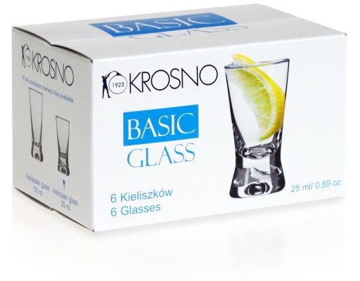 Poháre na panák na vodku X IKS KROSNO 25ml, 6 kusov