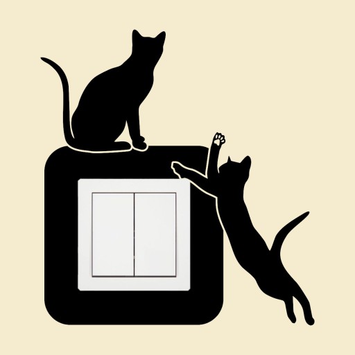 NÁLEPKA pod kontaktnú zásuvku SWITCH CAT do detskej izby