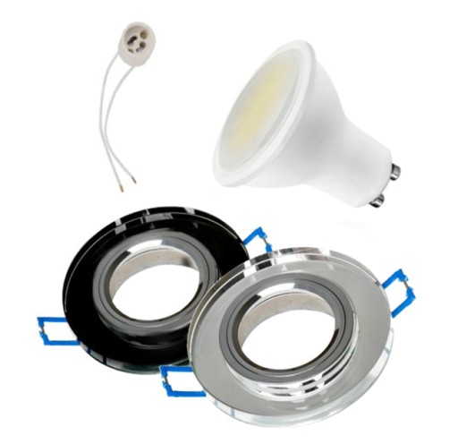 SET skleneného stropného LED svietidla CT74 2W GU10
