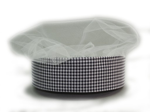 Tylová šiltovka Houndstooth s gumičkou - KUCHÁRKA