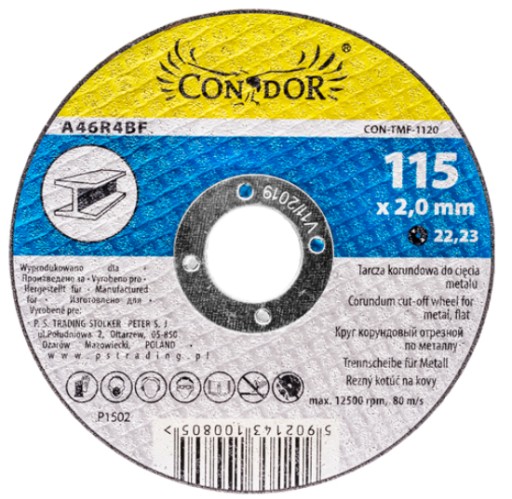 KORUNDOVÝ KOTOUČ NA REZANIE PLECHU 115x2,0mm