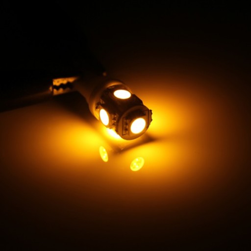 LED T10 W5W 5 x 5050 SMD oranžová