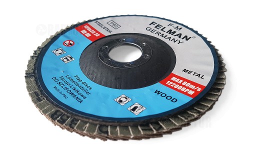 KLAPKOVÝ BRÚSNY KOTÚČ NA DREVO A KOV 125 MM P120 FELMAN
