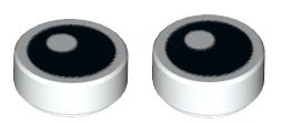 LEGO 1X1 okrúhle HLADKÉ OČI 98138pb007 2 KS