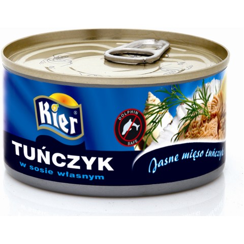 Tuniak vo vlastnej omáčke, veľké kúsky, 170g Kier