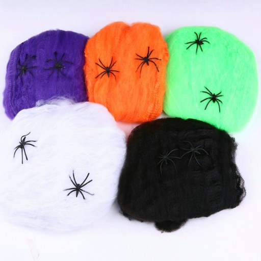 Oranžová pavučina Halloweenske pavúky 60g