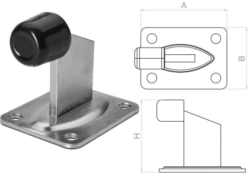 NÁRAZNÍK ZARÁŽKA ZARÁŽKA ZARÁŽKA PRE BRÁNY 100x80 MM