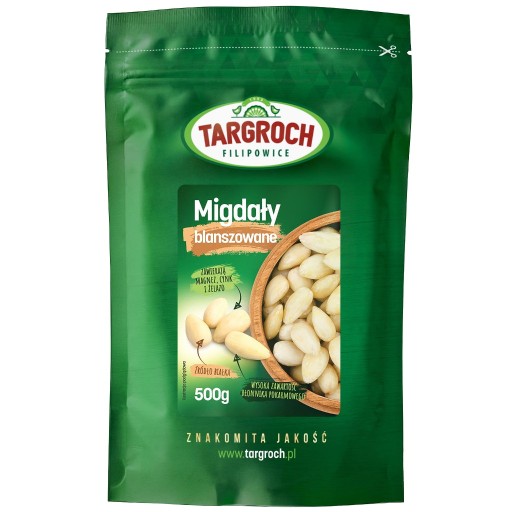 Blanšírované mandle, celé orechy, 500 g Targroch