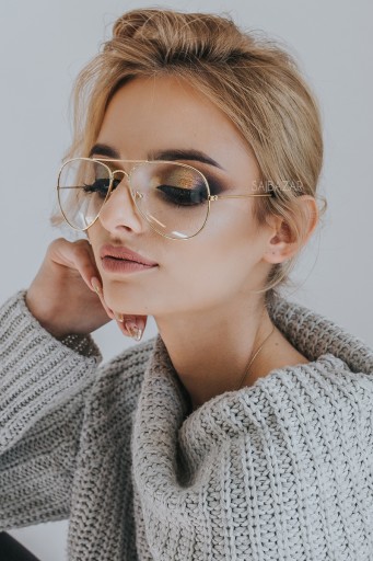 Dámske pánske zlaté letecké okuliare aviator