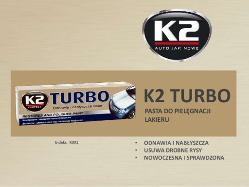 TURBO K2 lesklá leštiaca pasta NANOČASTICE 250 g S APLIKÁTOROM 954