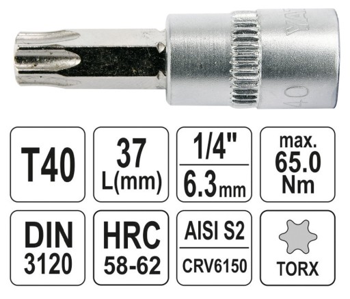 Torx nástrčný kľúč Yato YT-04307