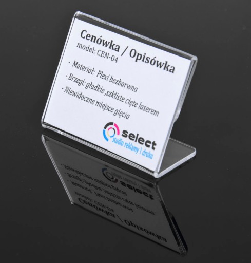 CENNÍK, POPIS - CENNÍK 55x40 mm PLEXI - 5 ks
