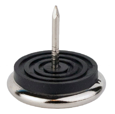 Nábytková nožička, kovový klzák, priemer 40x10mm, klinček