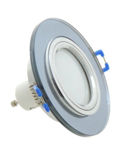 OSVETLENIE ČIERNE SKLO DRŽANIE LAMPY + GU10 LED 1W