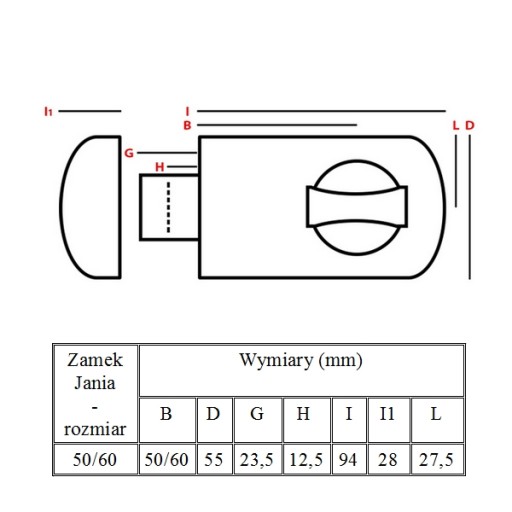 JANIA Z252 WHITE ŁUCZNIK povrchový zámok