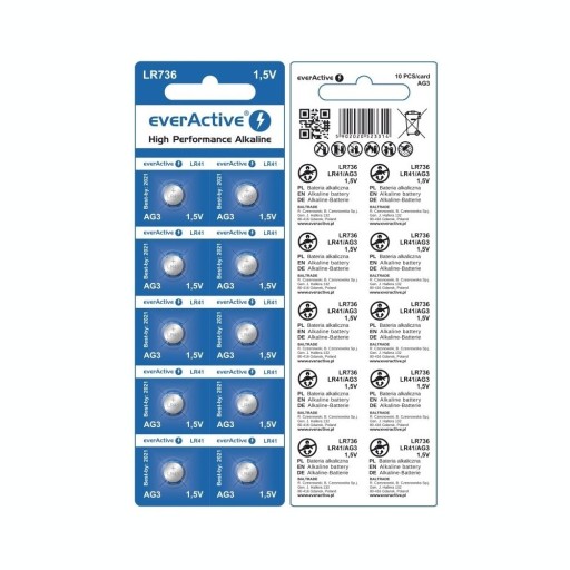 AG13 G13 L1154 LR44 A76 everActive batéria (blister 10 kusov)