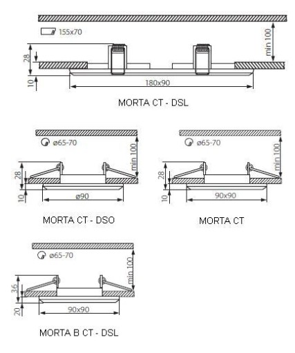 Kruhové stropné svietidlo KANLUX MORTA CT-DSO50-SR