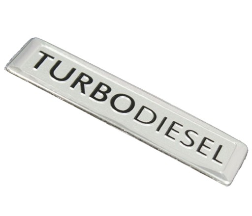 NÁLEPKA HLINÍKOVÝ ZNAK 3D CHROME TURBO DIESEL