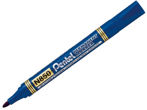 Permanentný popisovač Pentel N850 modrý s okrúhlym hrotom